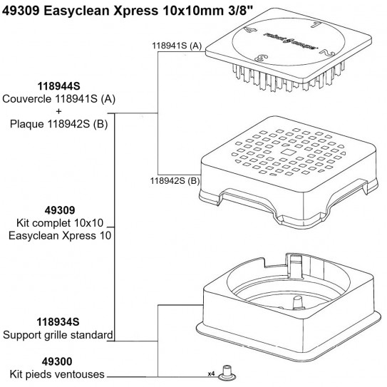 EasyClean Xpress 49309 nomenclature kit 10x10 118944S 118934S Robot-Coupe