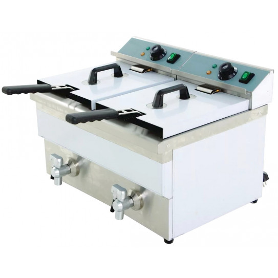 sous film protection Friteuse électrique double à poser cuve 2x8L avec vidange Casselin CFEV82