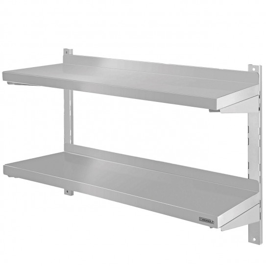 Étagère murale double niveaux 600 mm en inox - CEMI1B Casselin