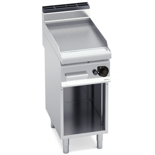 Plaque grillade gaz lisse acier 6,9 kW sur baie libre 40x70xH90cm BERTO'S