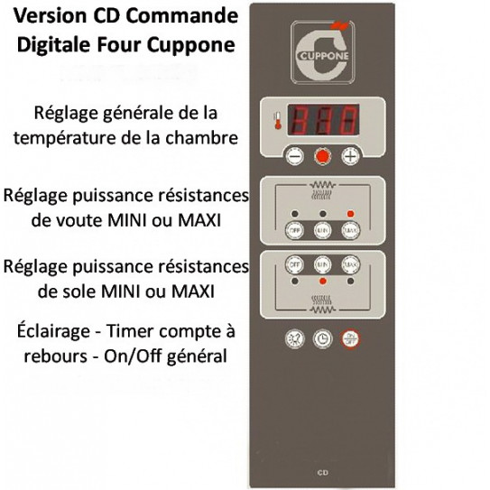 Commande four pizza Donatello DN635/2-CD Commande Digitale Numérique