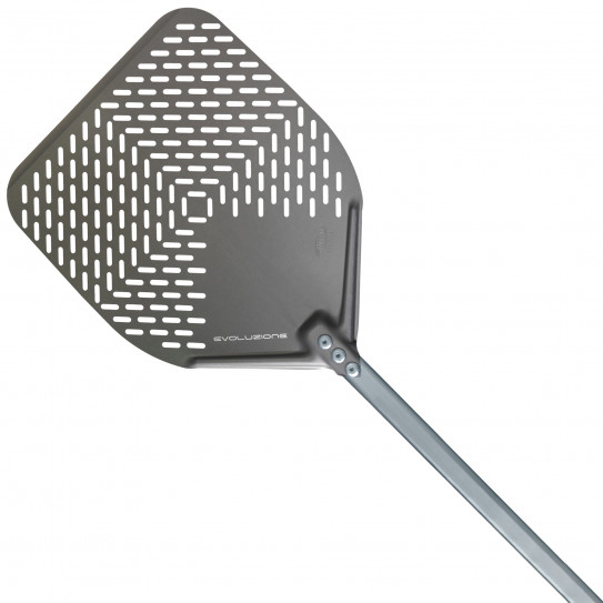 Pizza Peel square perforated Evoluzione head 33cm 13'' Handle 120 cm E-32RF & E-32RFX GI-METAL