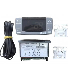 Thermostat Dixell XR02CX avec 1 sonde d'ambiance de cuve/room (P1) câble 2 m et 1 sonde d'évaporateur (P2) câble 2 m