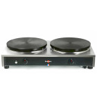 CSCS8MA-KR crêpière gaz Krampouz professionnelle double 2 plaques fonte acier usinée diamètre 40cm Standard