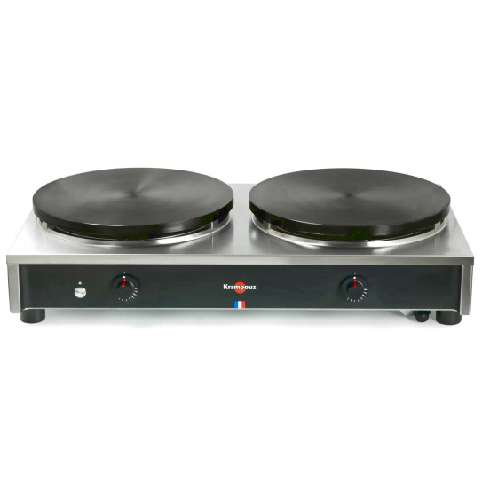 CSCS8MA-KR crêpière gaz Krampouz professionnelle double 2 plaques fonte acier usinée diamètre 40cm Standard
