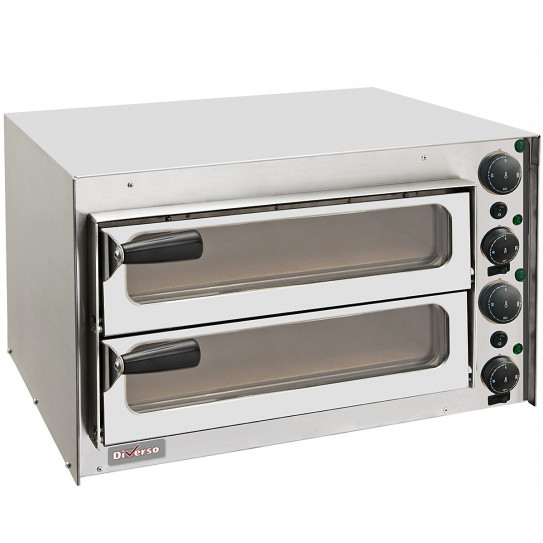Mini four pizza électrique 2 chambres WR-PZ35-PV pour 2 pizzas, monophasé 230V Diverso by Diamond