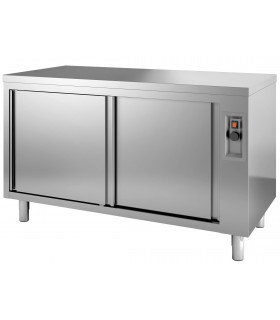 Stainless steel heated cupboard 1200x700 plate warmer, with 2 sliding doors 7452.0002 Combisteel
