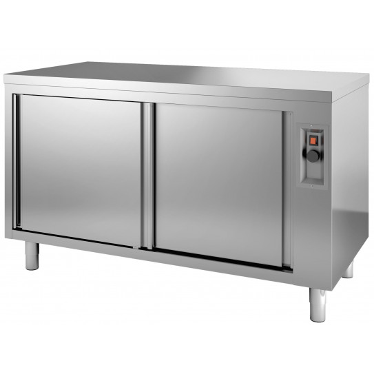 Stainless steel heated cupboard 1200x700 plate warmer, with 2 sliding doors 7452.0002 Combisteel