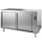 Stainless steel heated cupboard 1600x700 plate warmer, with 2 sliding doors 7452.0006 Combisteel