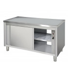 Meuble chauffant inox 1200xP700 chauffe-assiettes traversant Armoire chauffante 2 x 2 portes coulissantes 7452.0022