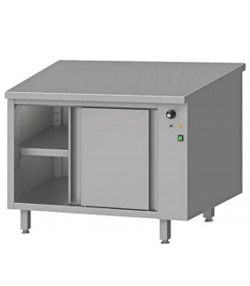 Meuble chauffant inox 1200x600 chauffe-assiettes armoire de maintien au chaud 2 portes coulissantes 932596120 Stalgast