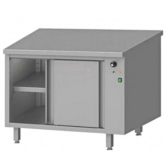 Stainless steel heated cupboard 1200x600 plate warmer, with 2 sliding doors 932596120 Stalgast