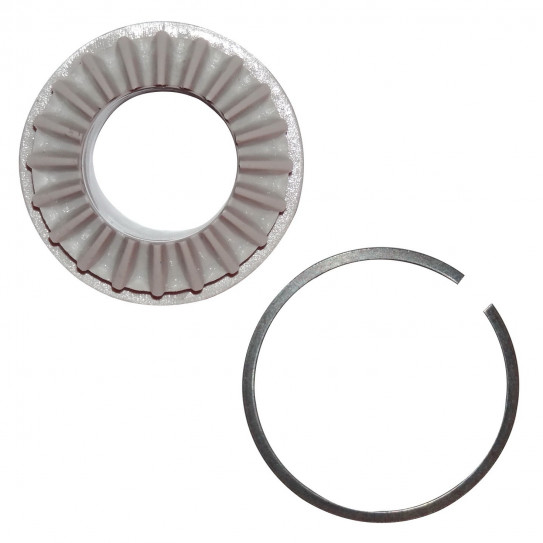 Engrenage conducteur cylindre + Joint ressort métallique à clipper.  Pour formeuse pizza Prismafood DSA 420 - 310 JILO 42 - 31
