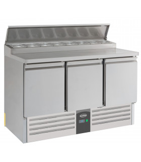 Saladette réfrigérée préparation sandwichs dessus inox + emplacement pour 8 bacs gastro GN1/6 - 7950.0100