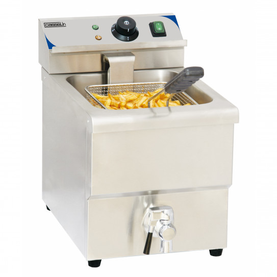 Friteuse électrique professionnelle cuve 8L avec vidange Casselin CFEV8