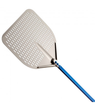 Pizza Peel square perforated 36cm 14'' GI.METAL A-37RF/60 Handle 60