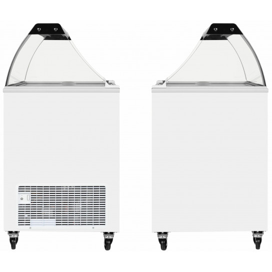 Vue latérale congélateur conservateur à glace pour 10 x 5L bacs plastiques, Paniers inclus - IC401SC+SO TEFCOLD