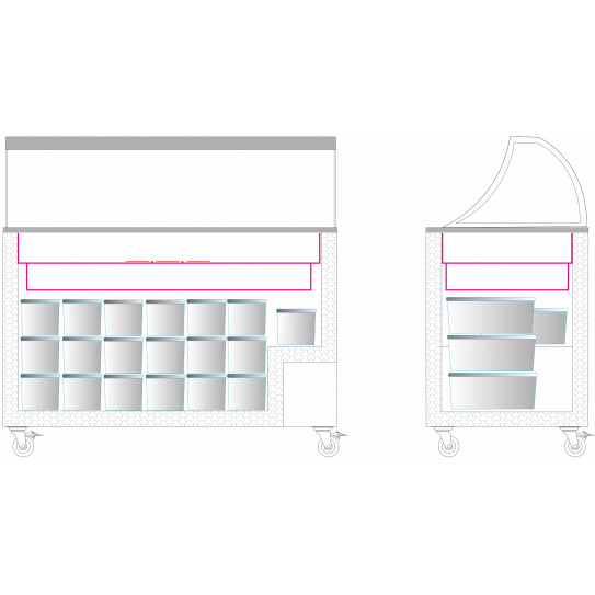 Reserve congélateur conservateur à glace pour 10 x 5L bacs plastiques, Paniers inclus - IC401SC+SO TEFCOLD