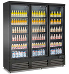 Vitrine murale réfrigérée 188cm 3 portes vitrées sur roulettes, noire CEB-1600R BL - 7526.0110 Combisteel