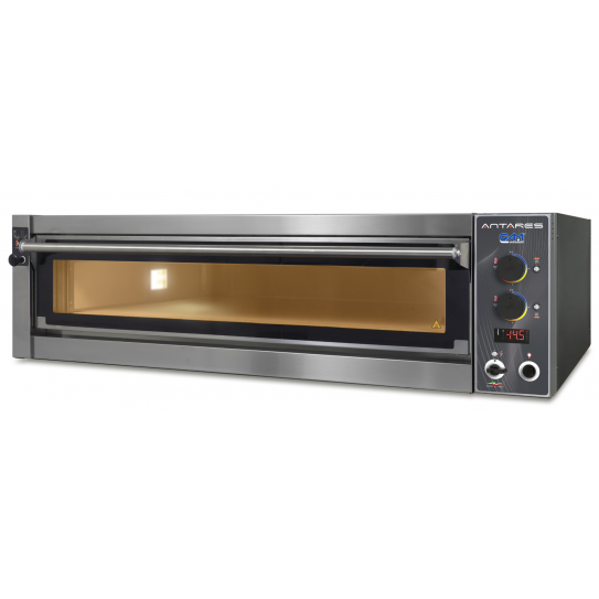 Four pizza électrique 6 pizzas ANTARES chambre entièrement réfractaire commandes mécaniques, M6 TOP 7,8 kW GAM
