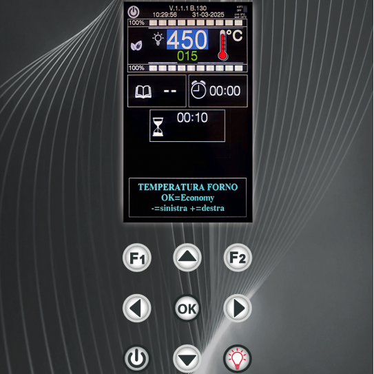 Panneau de commandes électronique four pizza électrique 6 pizzas ANTARES chambre entièrement réfractaire, E6 TOP 7,8 kW GAM