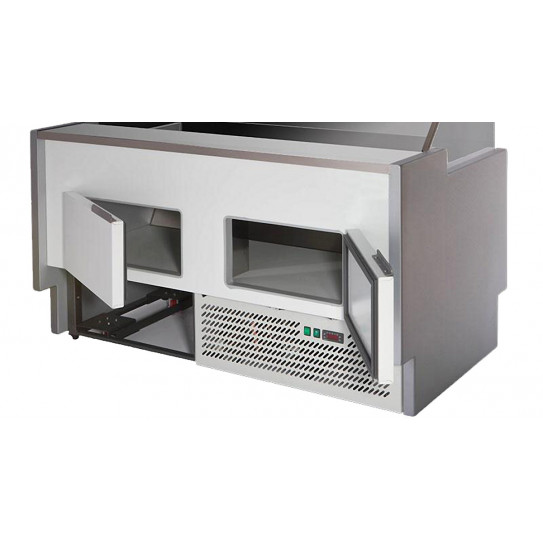 Portes réserve arrière vitrine réfrigérée horizontale 1500 sandwichs fromage charcuterie VIGO-90-150 VB Tecnodom isotech
