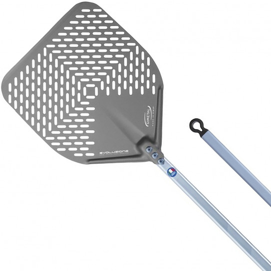 Pizza Peel square perforated Evoluzione head 33cm 13'' Handle 150 cm E-32RF & E-32RFX GI-METAL