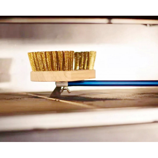 Round swivel brass bristles and ss scraper pizza oven bross + 1.50m handle AC-SPT/150 GI-METAL