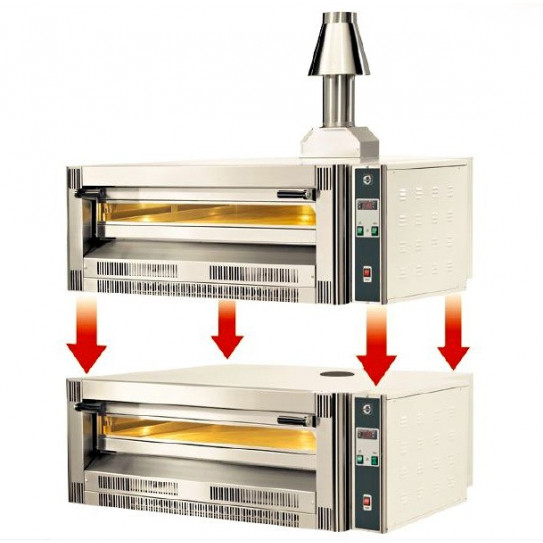 Four pizza gaz CUPPONE superposable : possibilité de superposer 2 modules GS9/33 identiques