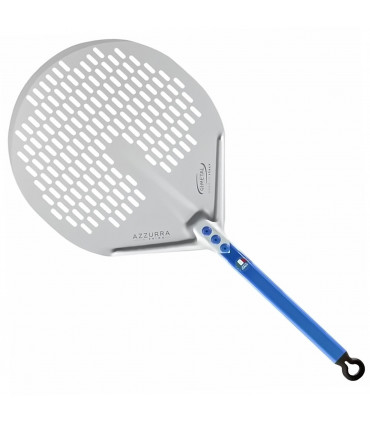 Pelle à pizza ronde perforée Ø 30 cm GI.METAL A-30F/30 Manche 30