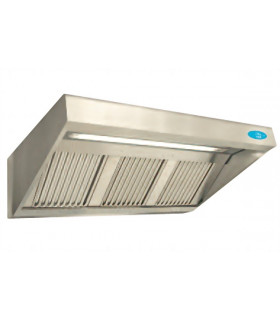 Hotte motorisée avec variateur et luminaire intégrés 2600x900x450 (modèle en photo 1,60m) inox capteur + visière - Comby