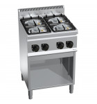 Fourneau gaz 4 feux 2x6kW + 2x3,5kW - 60x60x90cm PLUS 600 G6F4MPW BERTO'S 21602600
