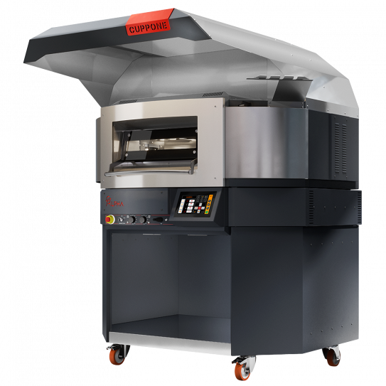 Four pizza électrique sole tournante Ø 110 cm ALPHA 110 GIOTTO CUPPONE AO110/1TSS, hotte sur le dessus en option