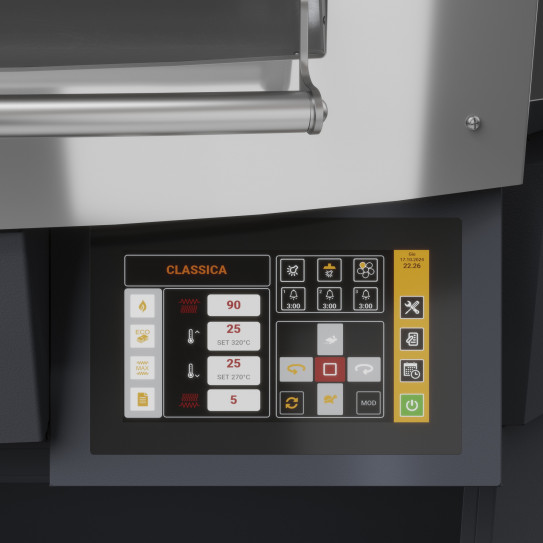 Four pizza électrique sole tournante Ø 1100 mm panneau de commande Touch Screen ALPHA 110 CUPPONE AO110/1TS