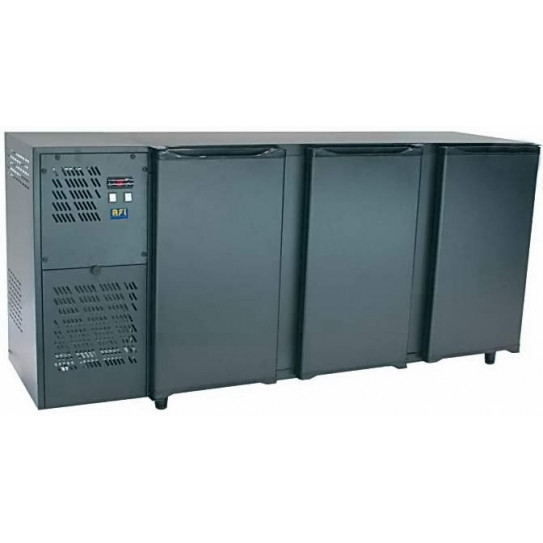 Desserte réfrigérée de bar 3 portes pleines en skinplate noir - 2060 mm - Capacité 466 L - FGB206 Desserte réfrigérée de bar 3 portes pleines en skinplate noir - 2060 mm - Capacité 466 L - FGB206