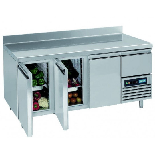 Tour réfrigéré ventilé inox 3 portes + 1 tiroir neutre 1755x700x850 GN1/1 - Topcold L2/3 Tour réfrigéré ventilé inox 3 portes + 1 tiroir neutre 1755x700x850 GN1/1 - Topcold L2/3