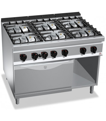 Piano gaz 6 feux 8kW + four gaz - 120x90x90cm BERTO'S MAXIMA 900 ECO POWER G9F6PW+FG1 20606100 Piano gaz 6 feux 8kW + four gaz - 120x90x90cm BERTO'S MAXIMA 900 ECO POWER G9F6PW+FG1 20606100