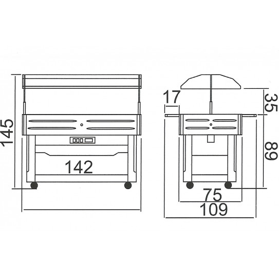 Self buffet froid en bois BREAKFAST SCAIOLA Dimension