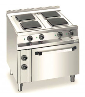 Fourneau électrique 4 plaques carrées sur four électrique - Puissance totale 19,75kW - DEXION D99E4FQ