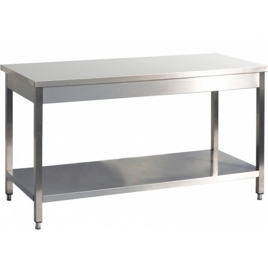 Table inox AISI 441 avec 1 sous tablette - L(600 à 2400) x P700 x H850 mm Table inox AISI 441 avec 1 sous tablette - L(600 à 2400) x P700 x H850 mm