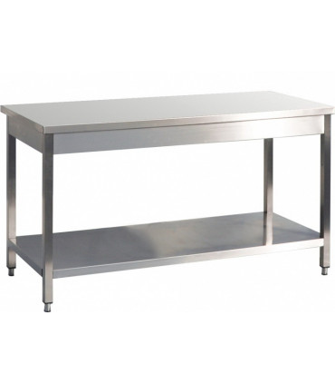 Table inox AISI 441 avec 1 sous tablette - L(600 à 2400) x P700 x H850 mm Table inox AISI 441 avec 1 sous tablette - L(600 à 2400) x P700 x H850 mm