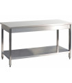 TABLE INOX SOUDÉE CENTRALE AISI 441 avec 1 sous tablette