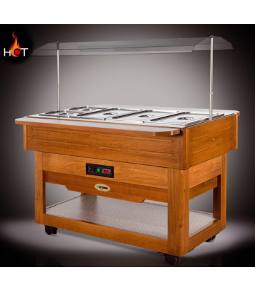 Self buffet chaud +30 +90°C en bois BREAKFAST CALDA SCAIOLA Self buffet chaud +30 +90°C en bois BREAKFAST CALDA SCAIOLA