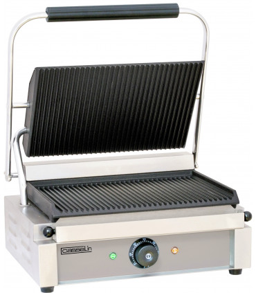 Grill Panini professionnel plaques rainurées 2 faces monophasé 230 V - 2,2 kW - CGPRR Casselin Grill Panini professionnel plaques rainurées 2 faces monophasé 230 V - 2,2 kW - CGPRR Casselin