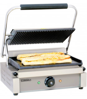 Grill Panini professionnel plaques lisse + rainurée monophasé 230 V - 2,2 kW - CGPLR Casselin
